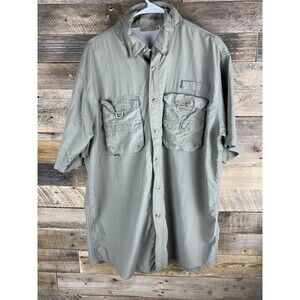 Rugged Earth Outfitters Mens L Olive Green Short Sleeve Vented Fishing Shirt